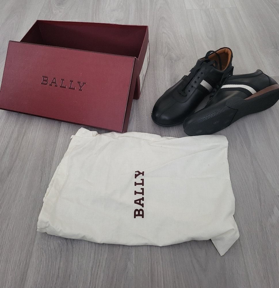 NWT/NIB Bally Black Leather Sneakers Men's Size 9